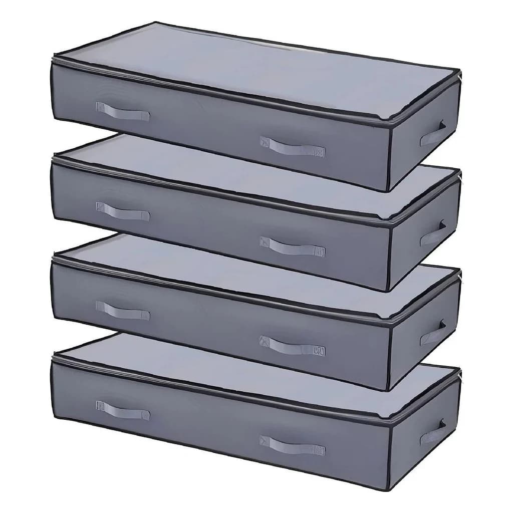 Under-Bed Storage Boxes with Lids, Pack of 4